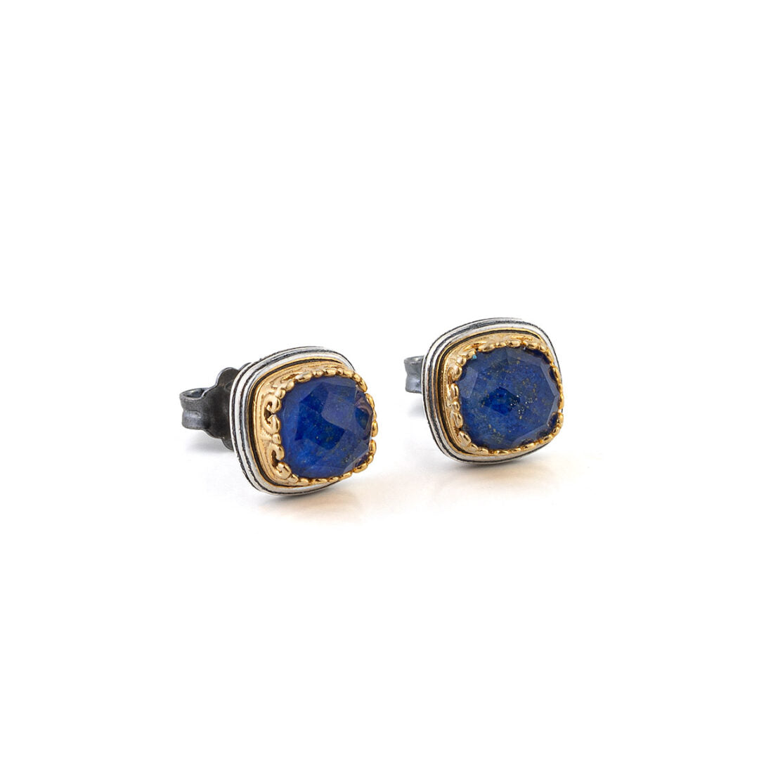 Byzantine Stud Earrings with Doublet Gemstone