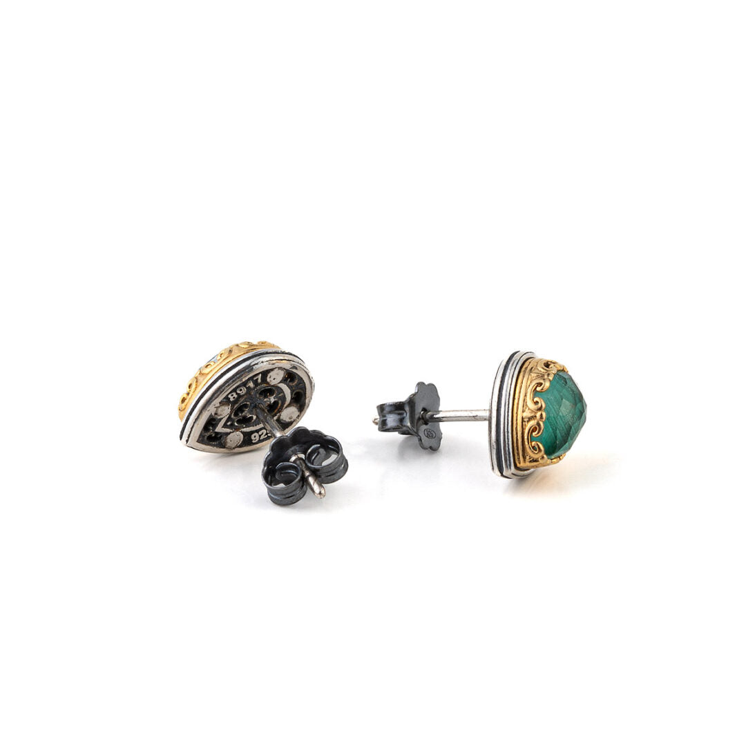 Byzantine Stud Earrings with Gemstone