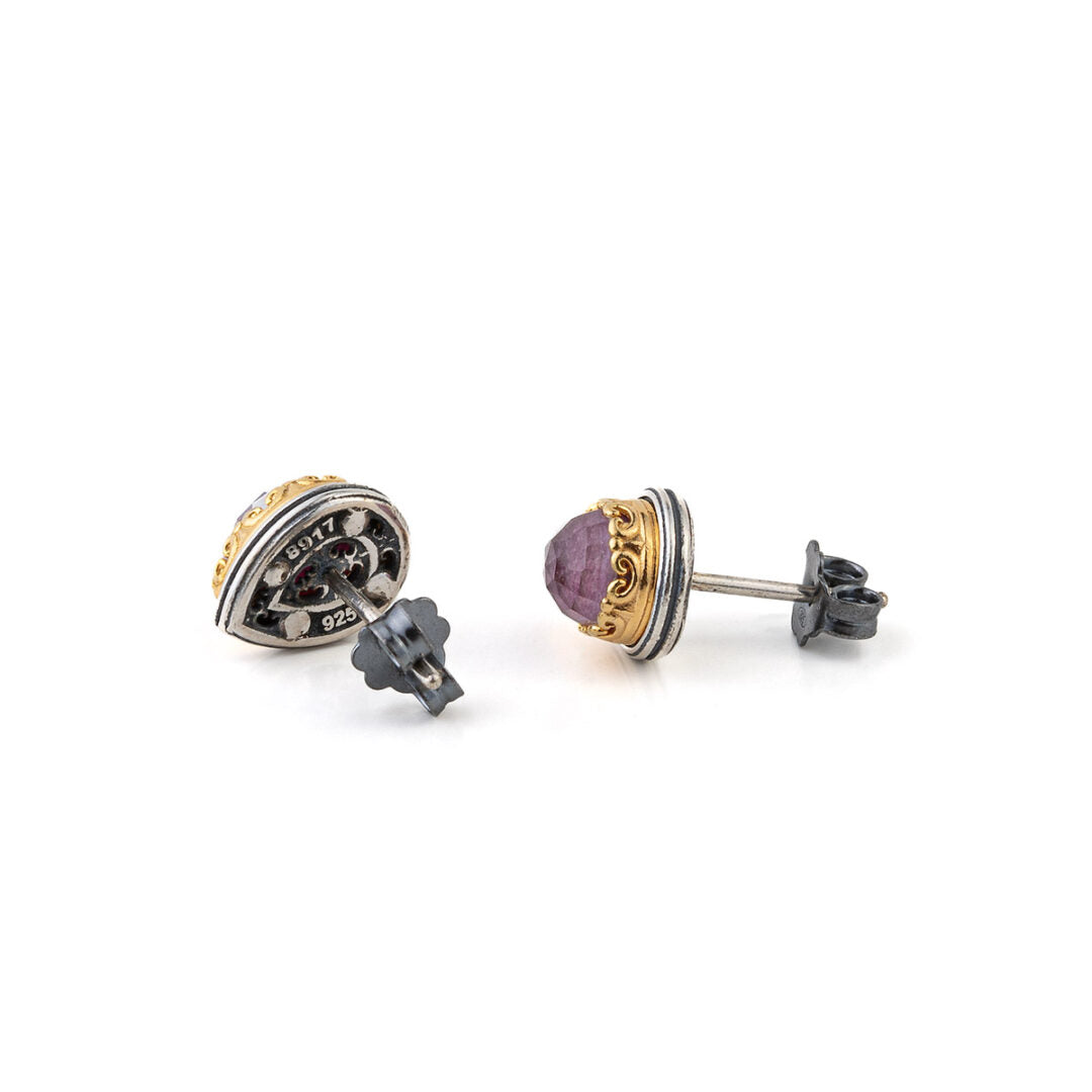 Byzantine Stud Earrings with Gemstone