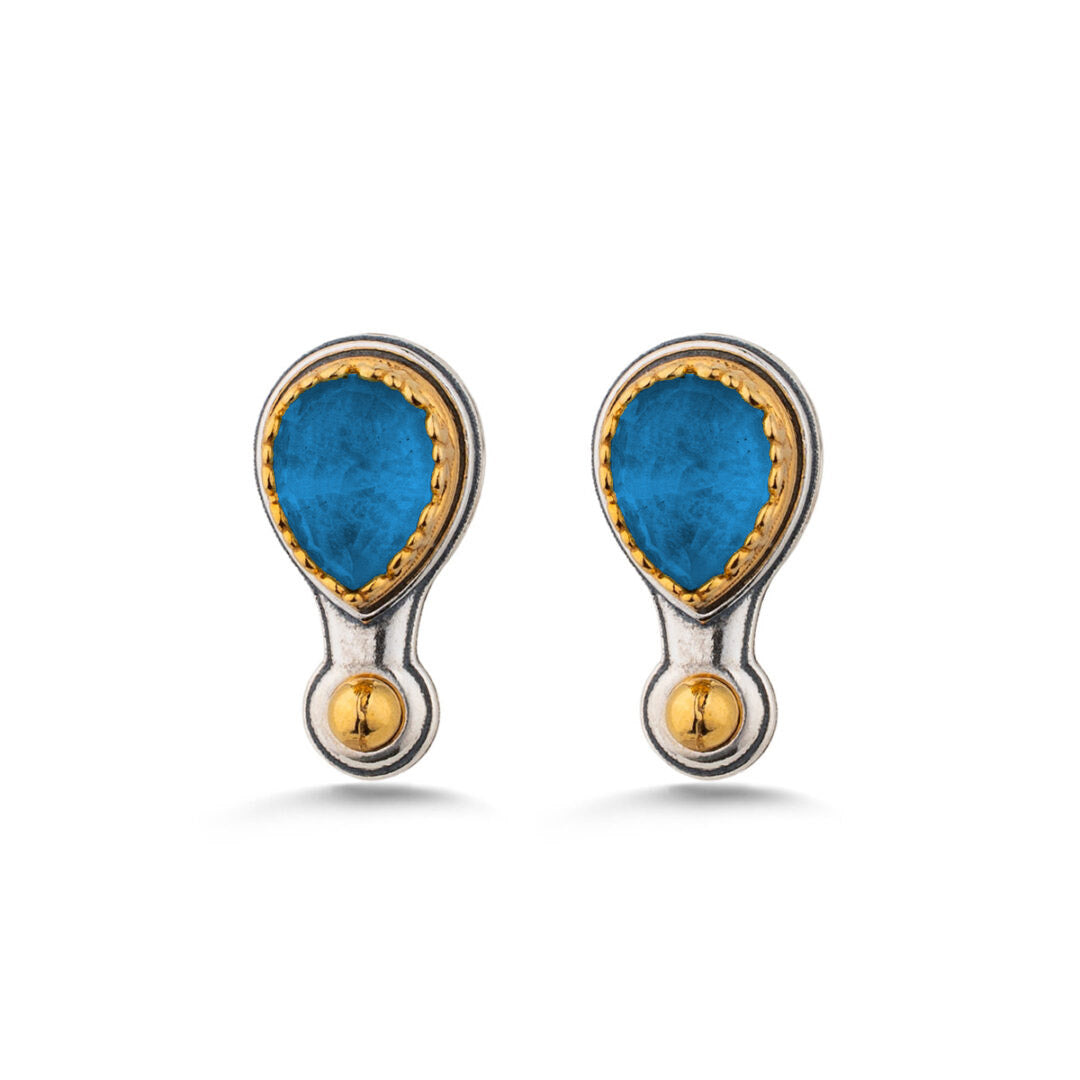 Amazonite Doublet Stud Earrings – 925 Sterling Silver
