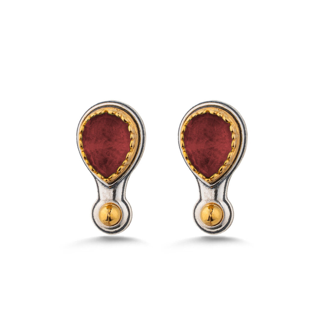 Amazonite Doublet Stud Earrings – 925 Sterling Silver