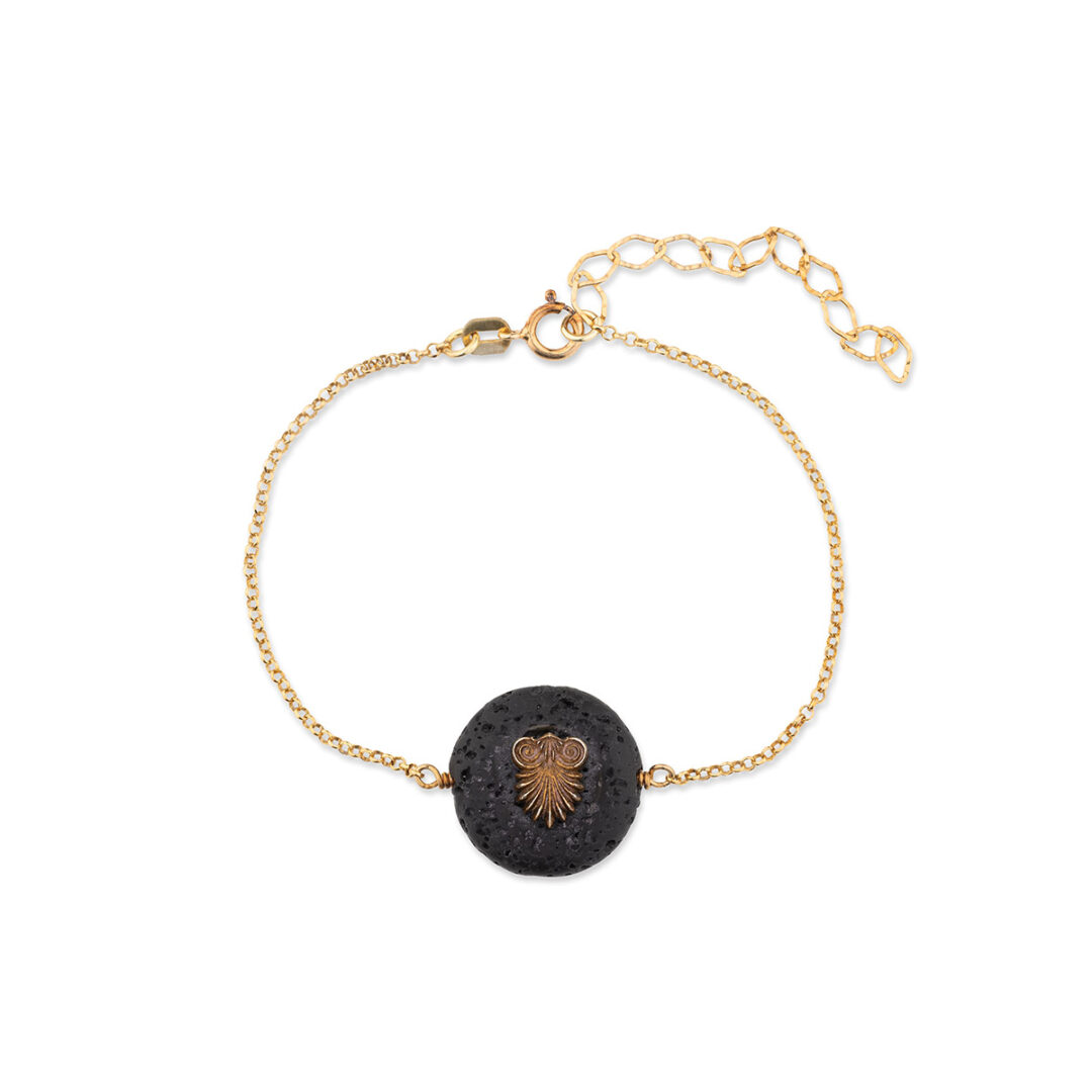 Anthemion Bracelet with Lava Stone