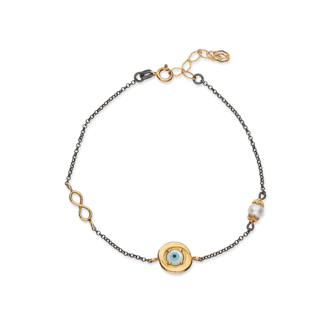 Round Eye Bracelet with Pearl Stone