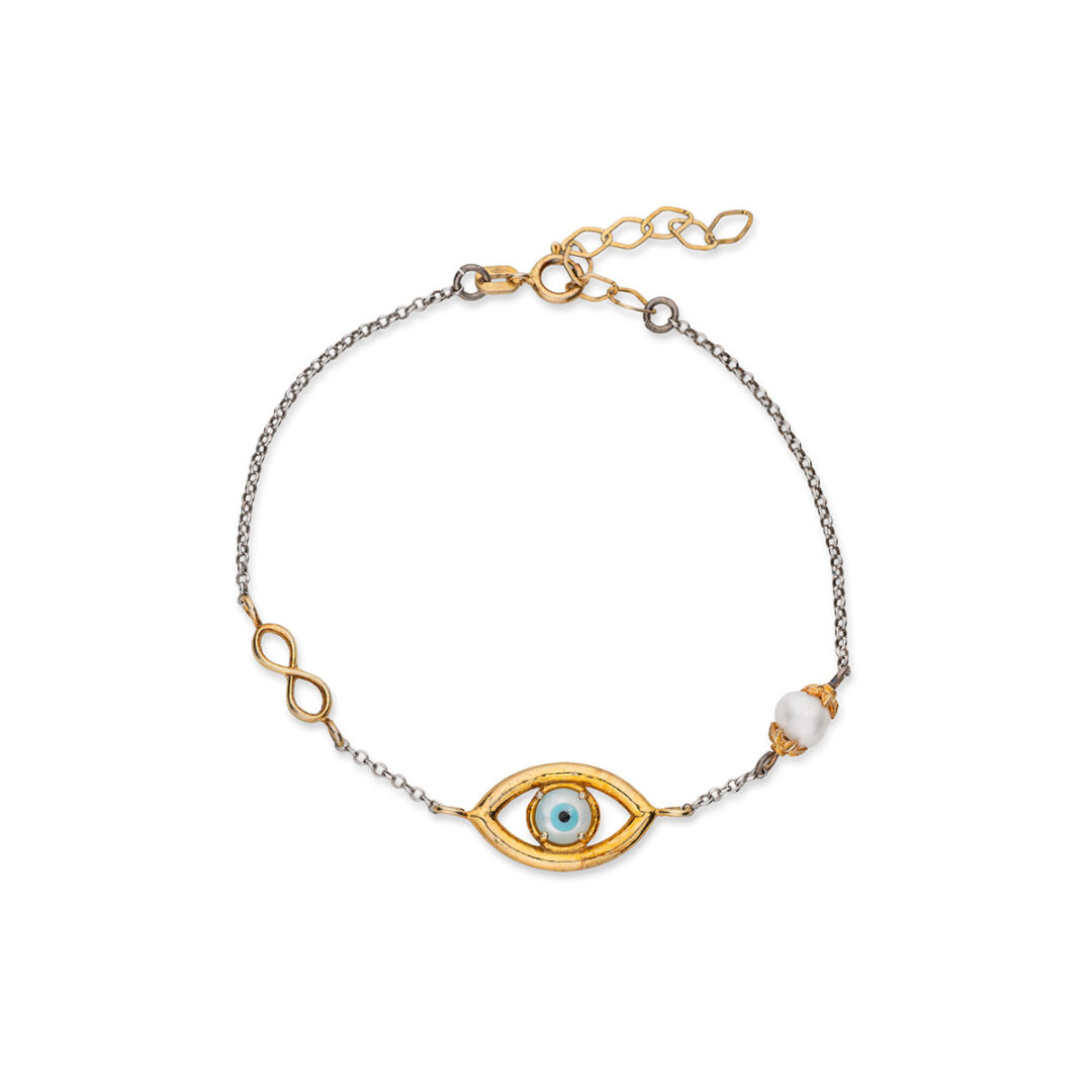 Open Eye Bracelet with Pearl Stone