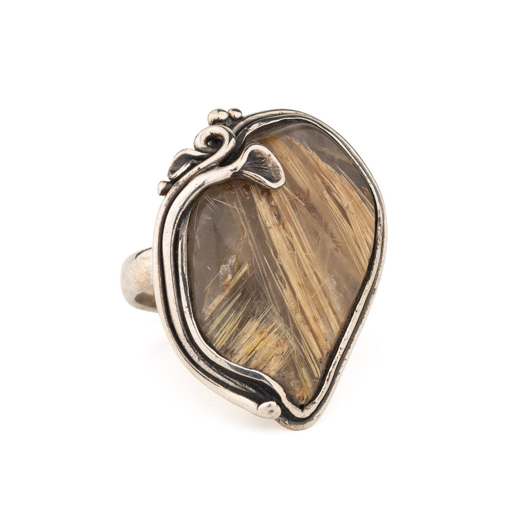 Quartz Rutile Gemstone Ring – 925 Sterling Silver