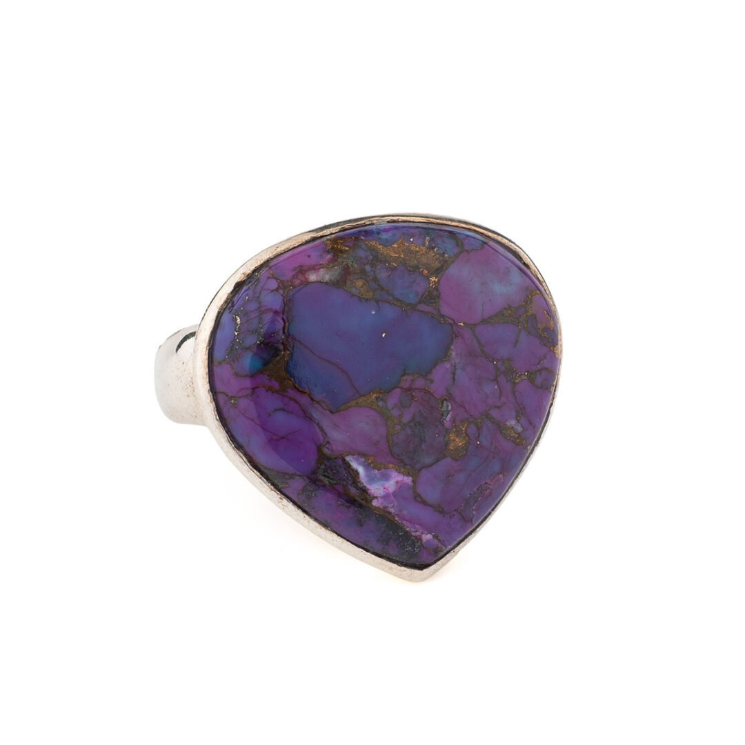Purple Copper Heart Ring – 925 Sterling Silver