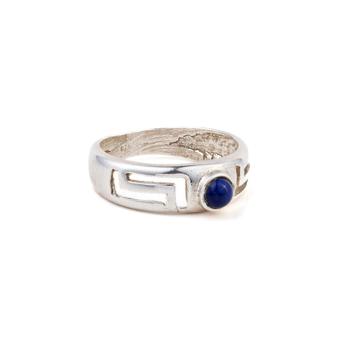 Meander Ring with Lapis Lazuli - Sterling Silver