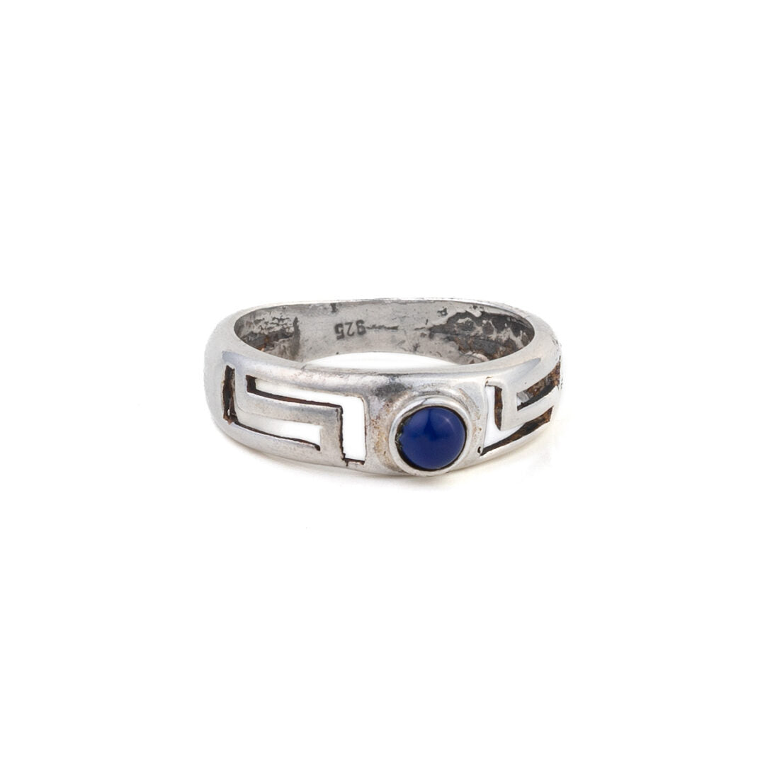 Meander Ring with Lapis Lazuli - Sterling Silver