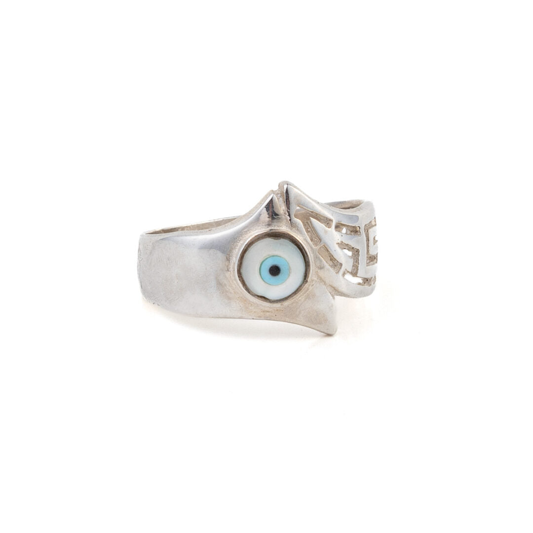 Fildisi Eye Meander Ring - 925 Sterling Silver