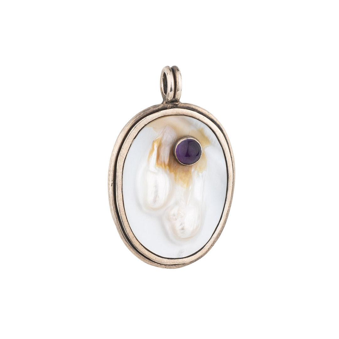 Pearl and Amethyst Pendant – Sterling Silver 925