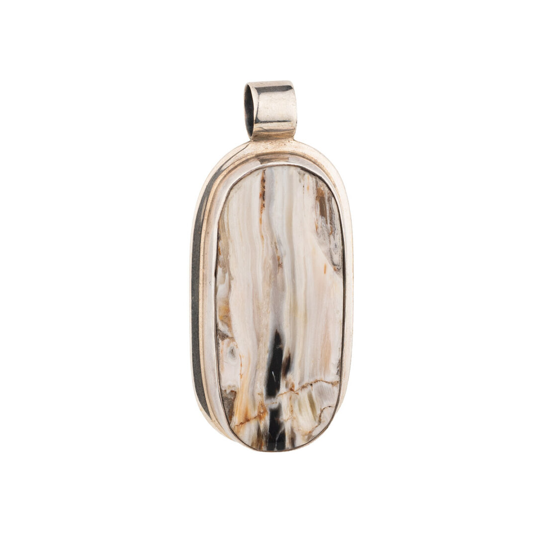 Woodstone Gemstone Pendant – 925 Sterling Silver