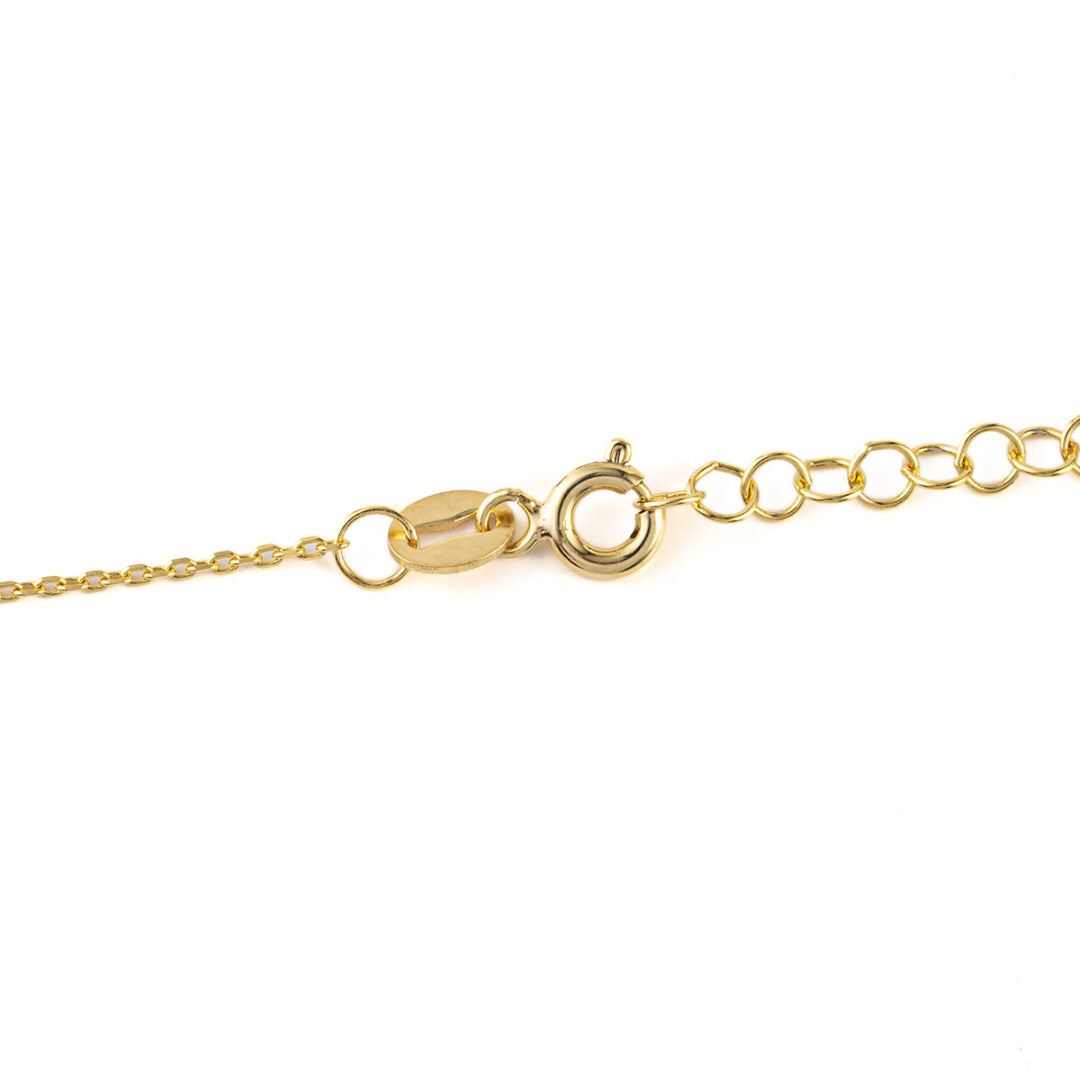 Owl Necklace with White Zircon - 925 Sterling Silver and Gold Plated