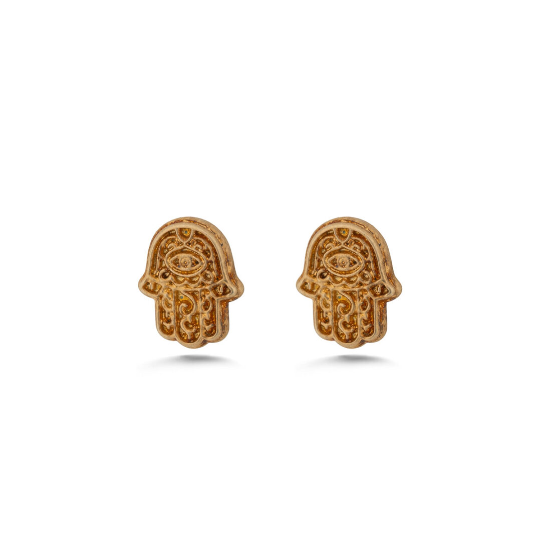 Hamsa Stud Earrings – Sterling Silver