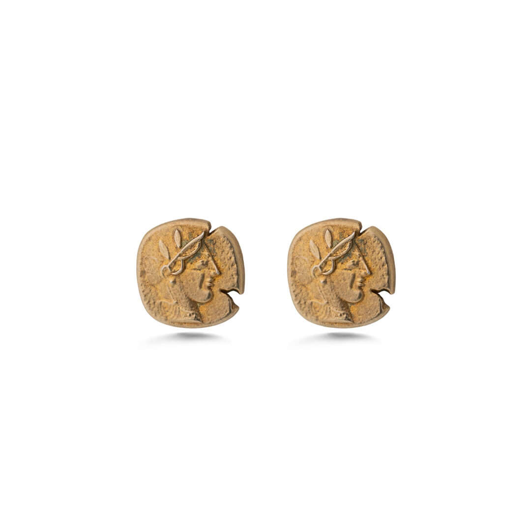 Goddess Athena Stud Earrings – Sterling Silver and Gold Plated