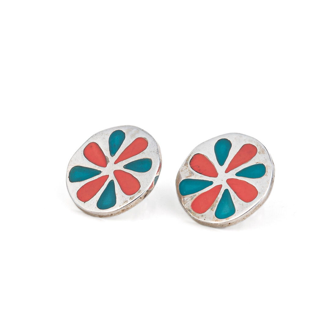 Round Colorful Stud Earrings
