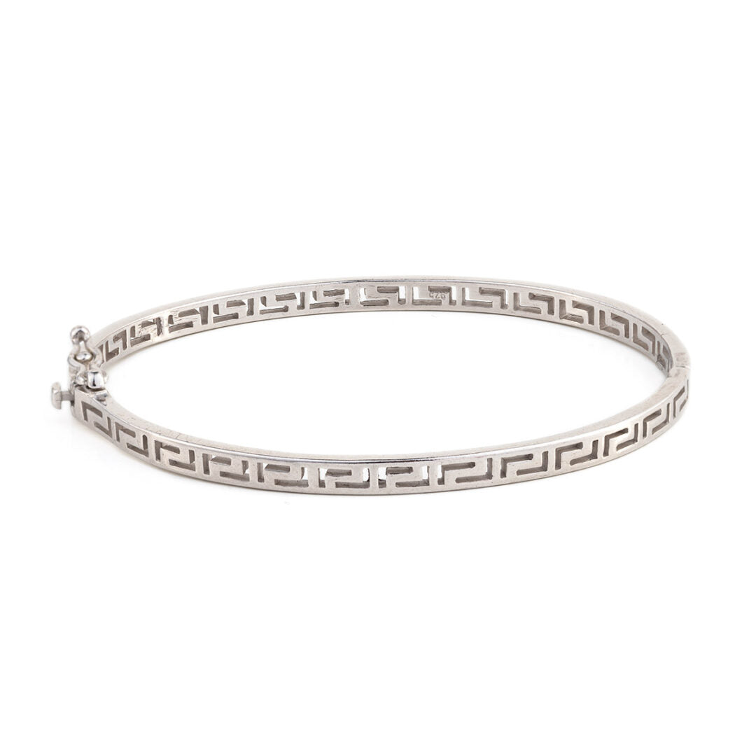 Meander Bangle Bracelet – Sterling Silver and Gold Plated