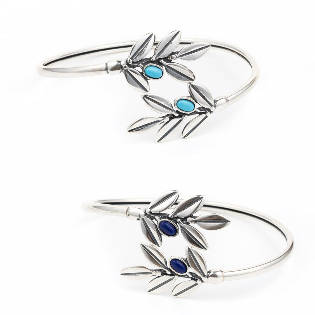 Olive Leaves Silver Bracelet
