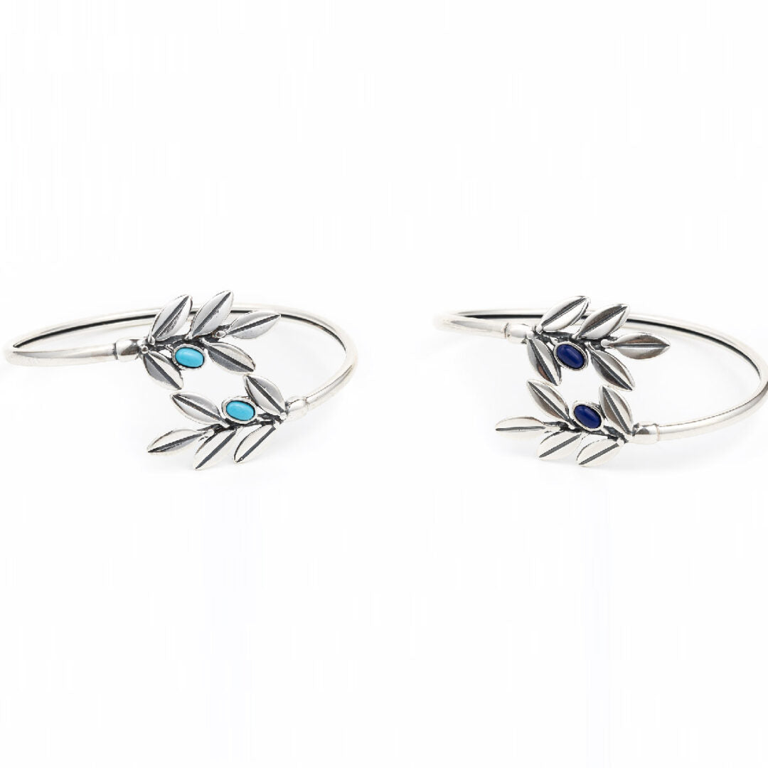 Olive Leaves Silver Bracelet