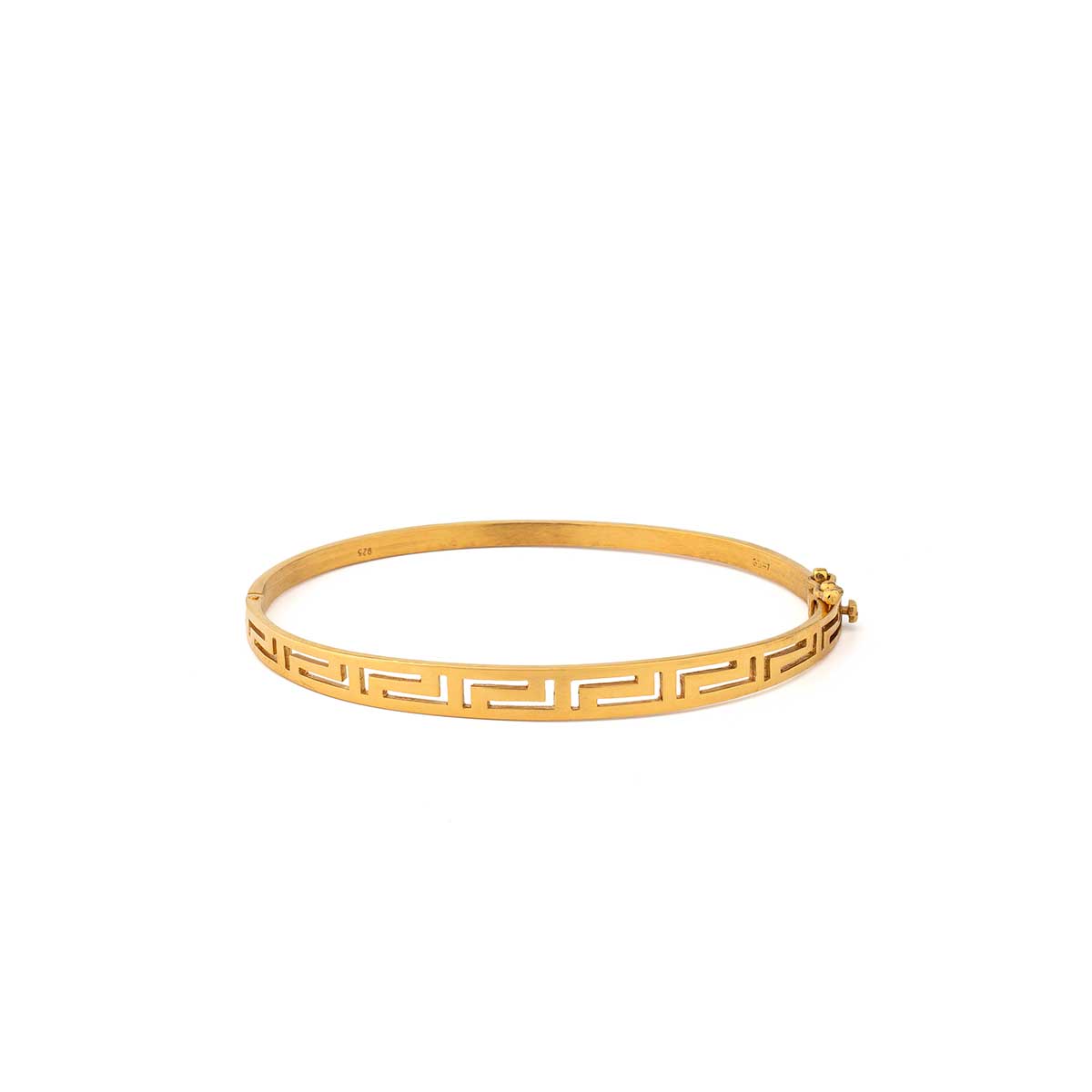 Meandros Bangle Bracelet in 925 Sterling Silver Gold Plated