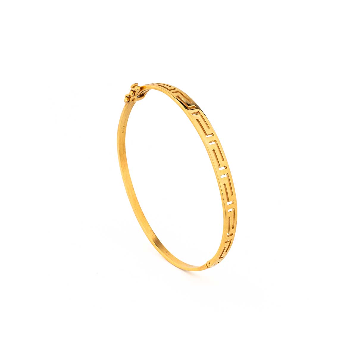 Meandros Bangle Bracelet in 925 Sterling Silver Gold Plated