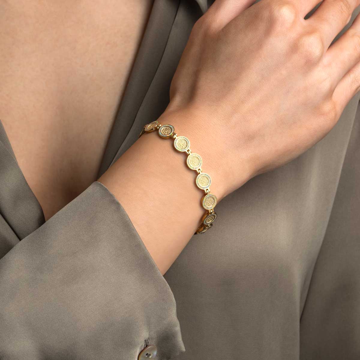 Phaistos Link Bracelet with White Opal