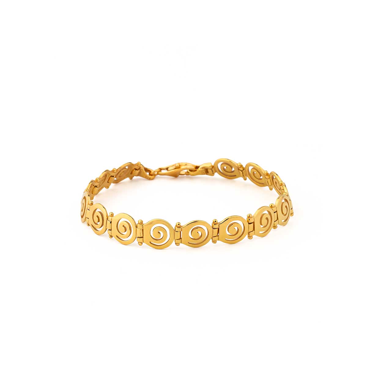 Spiral Link Bracelet in 925 Sterling Silver Gold Plated