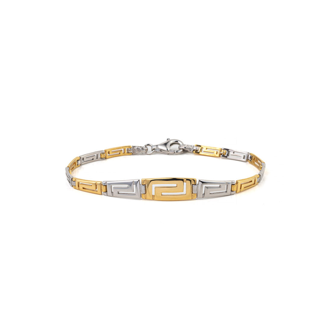 Meander-Greek Key Bracelet – Gold Plated and Sterling Silver