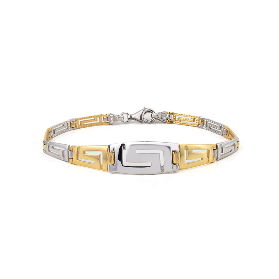 Meander-Greek Key Link Bracelet