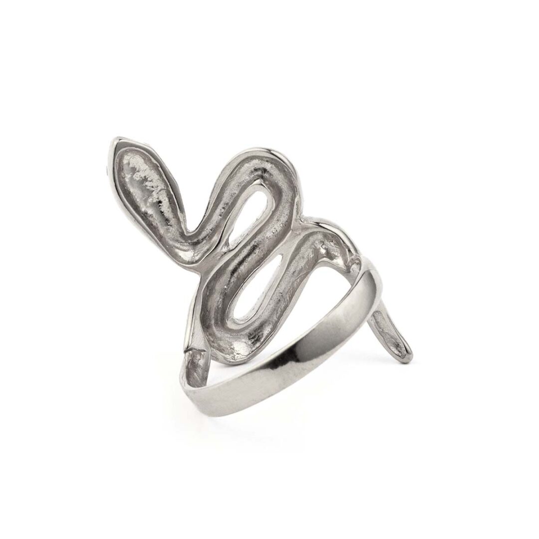 Silver Swirl Serpent Ring - Sterling Silver