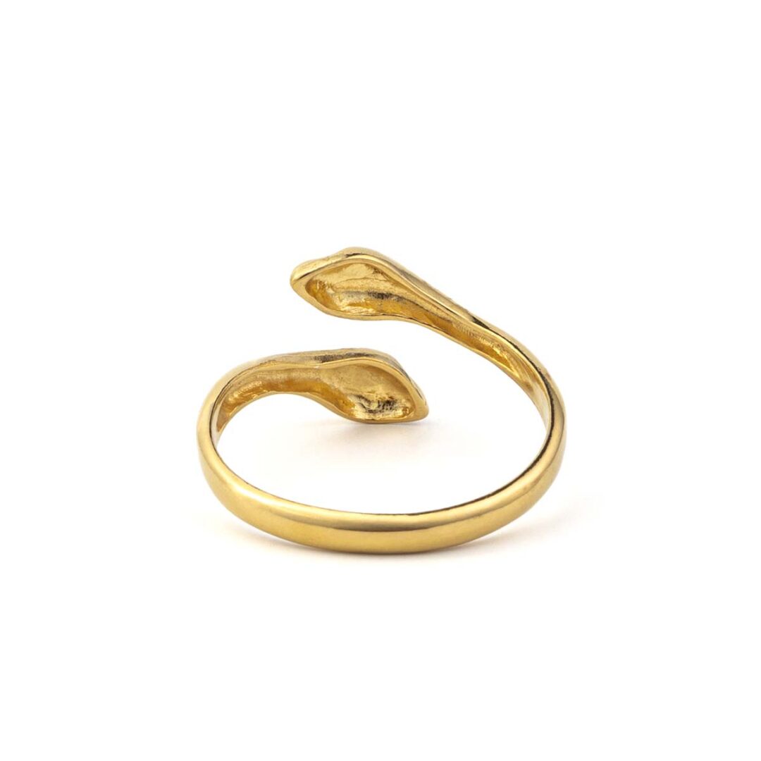 Double Snake Ring - 925 Sterling Silver and Gold Plated