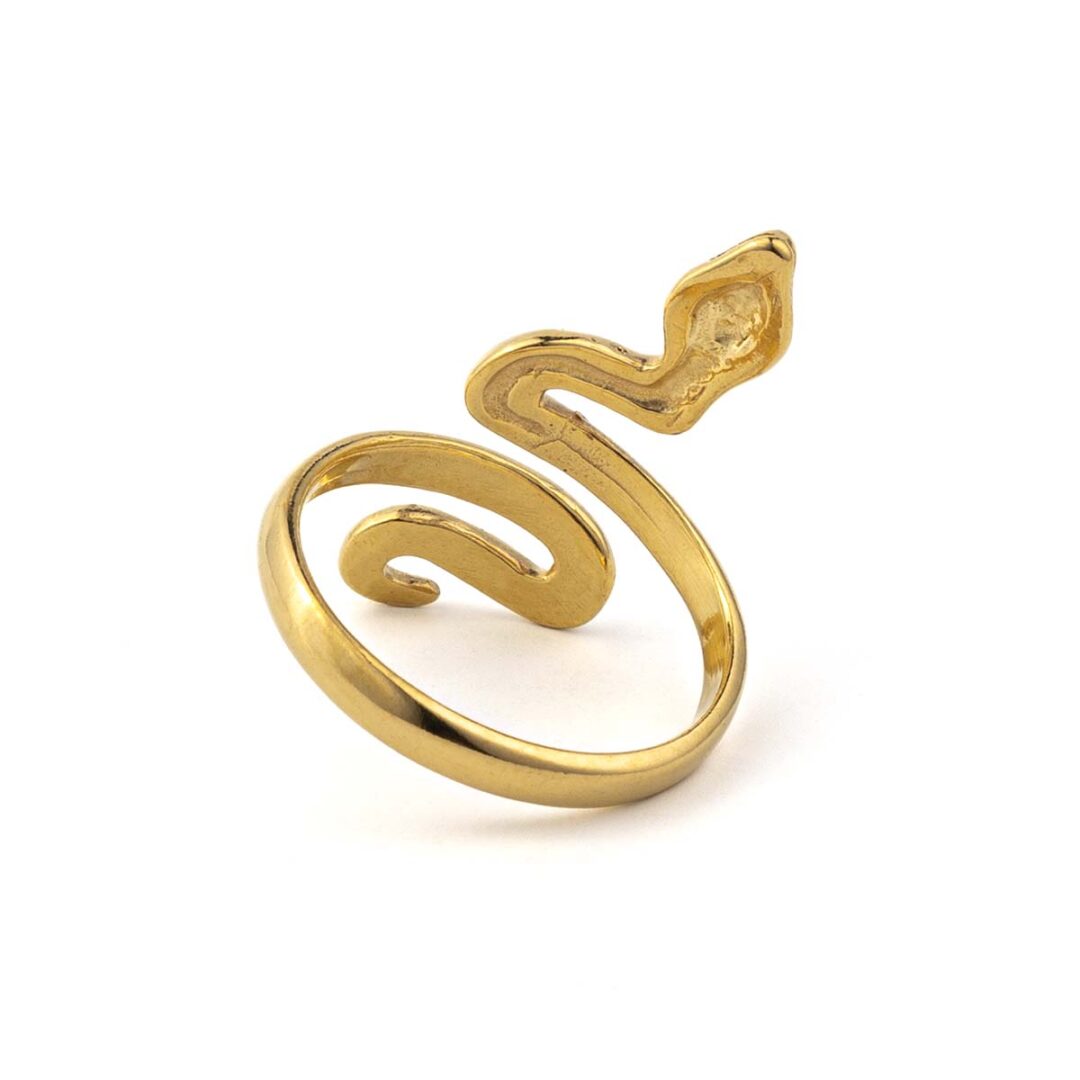 Swirl Snake Ring - 925 Sterling Silver and Gold Plated