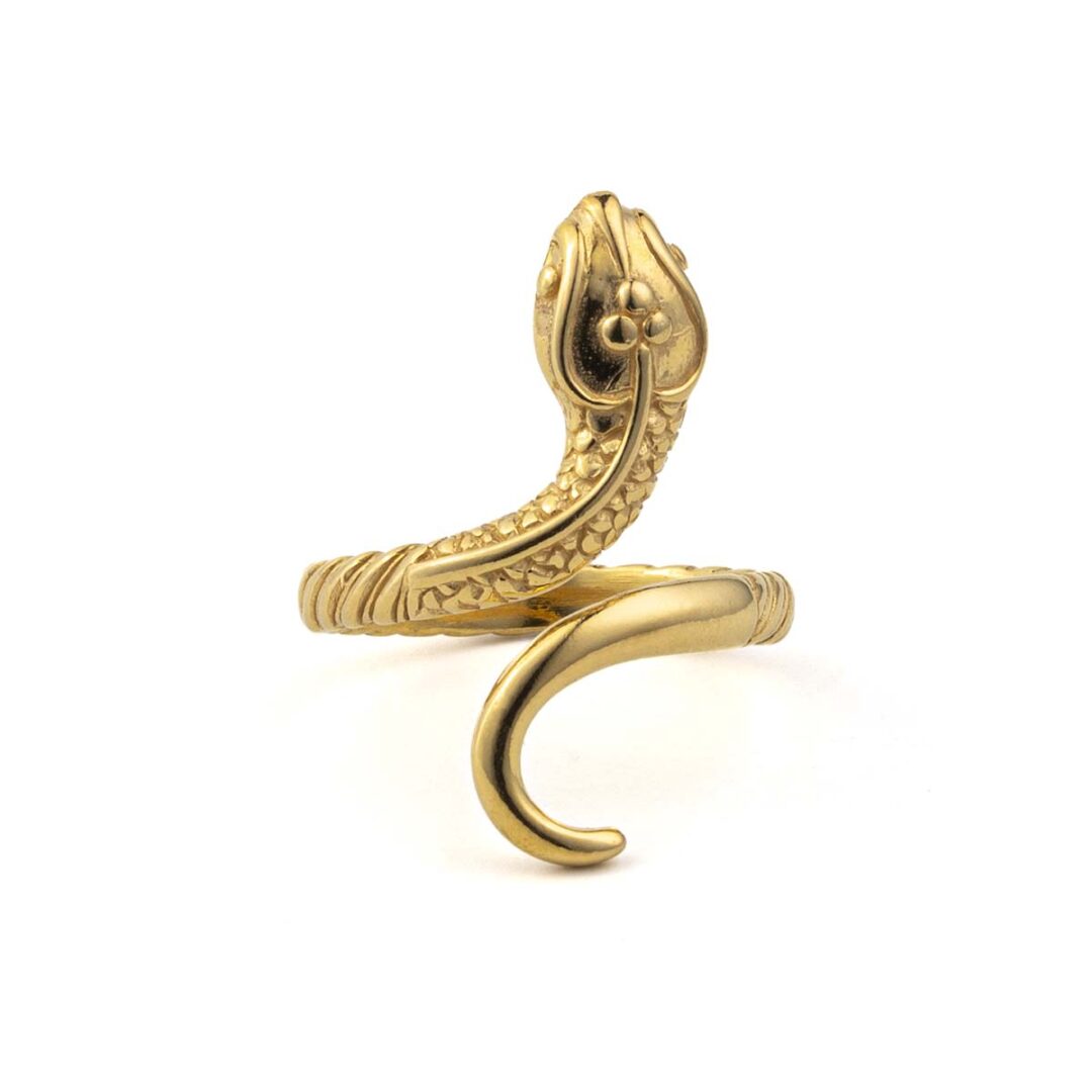 Gold Plated Snake Ring