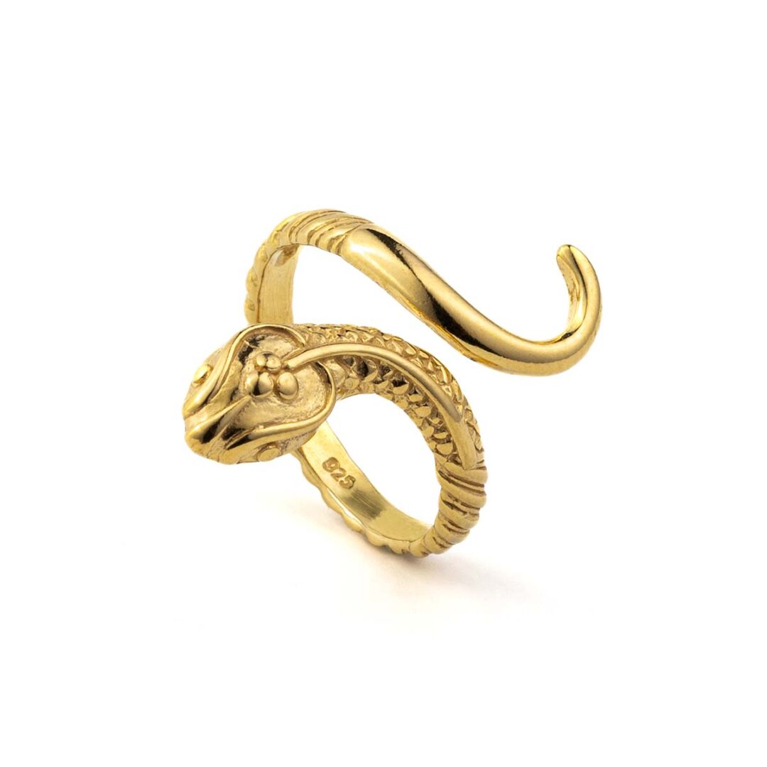 Gold Plated Snake Ring