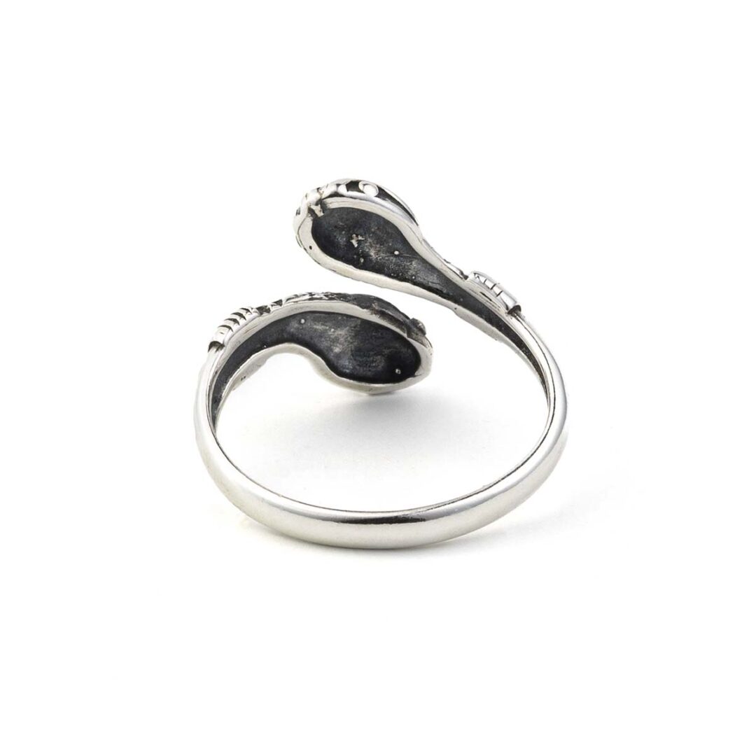 Double Headed Serpent Ring - Sterling Silver