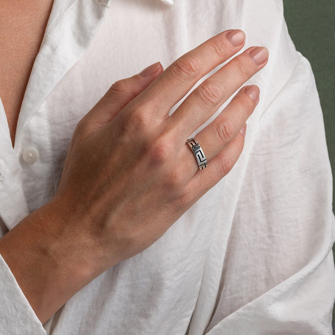 Meandros Ring in Sterling Silver