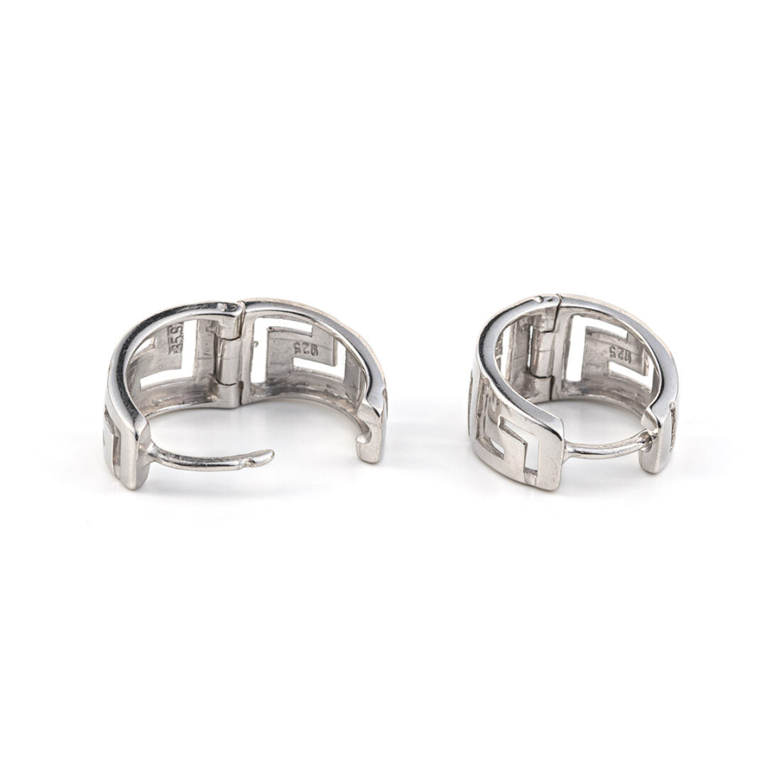 Earrings with Greek Key design