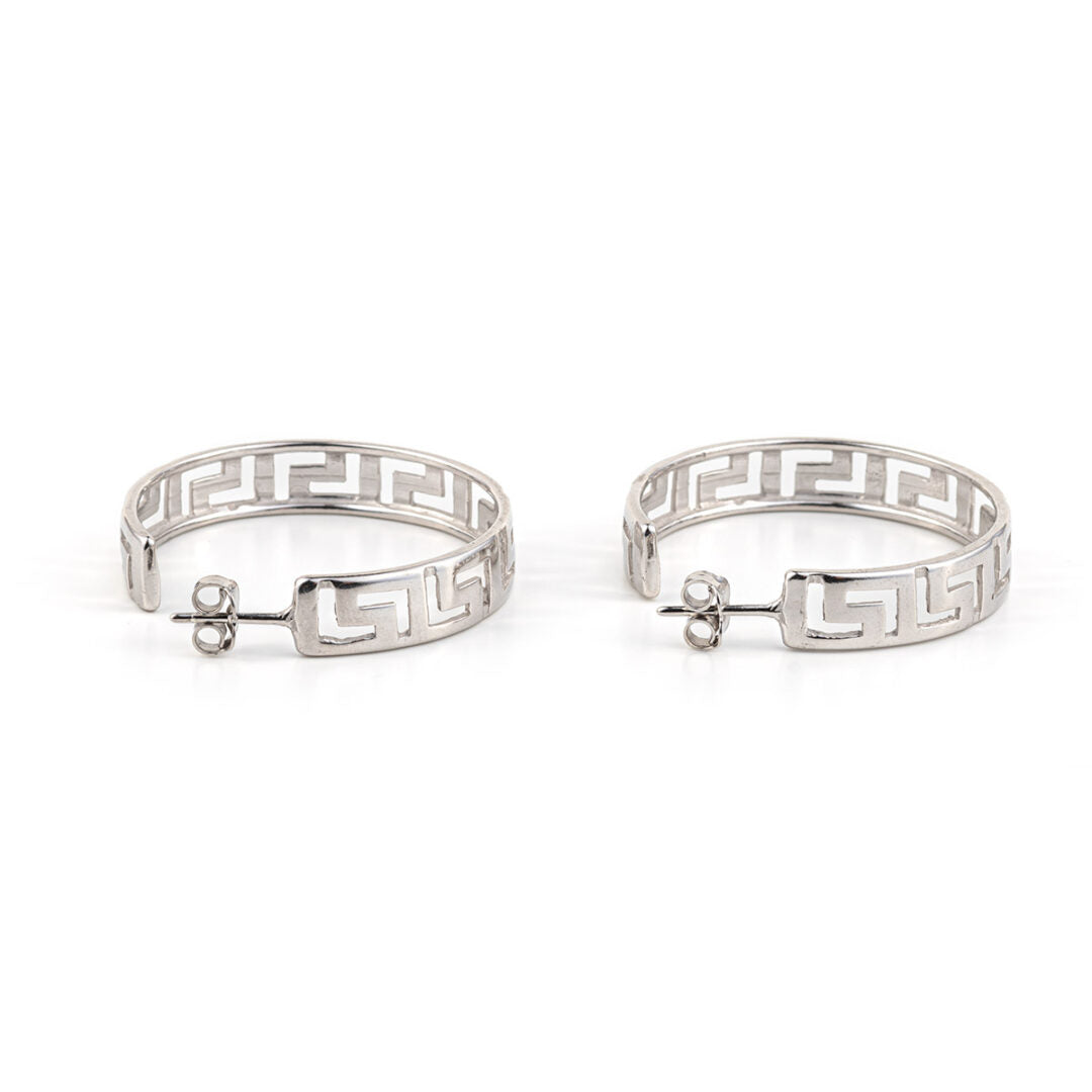 Sterling Silver Meander Earrings