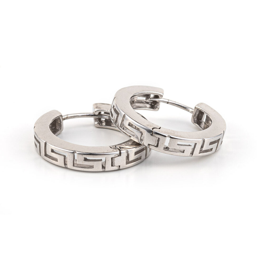 Meander - Hoop Earrings in Sterling Silver