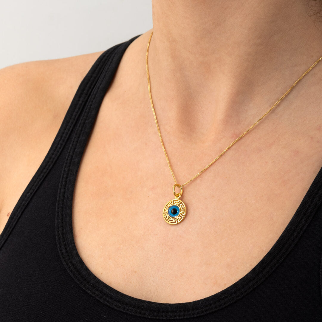 Gold Plated Evil Eye Pendant