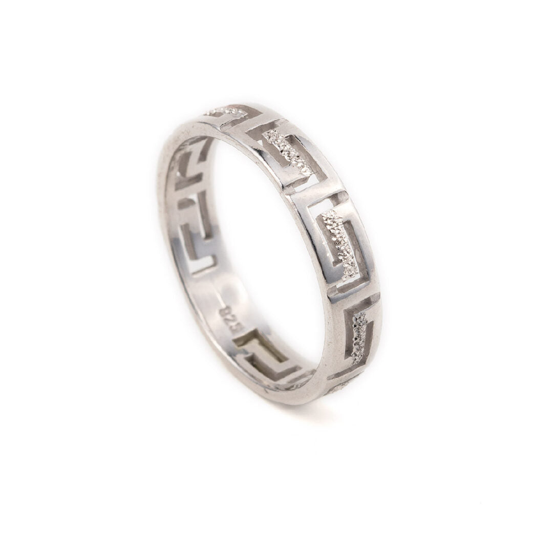 Sterling Silver Meander Ring