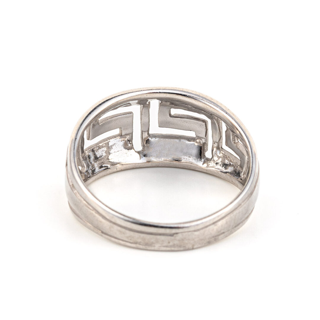Greek key Ring in Sterling Silver