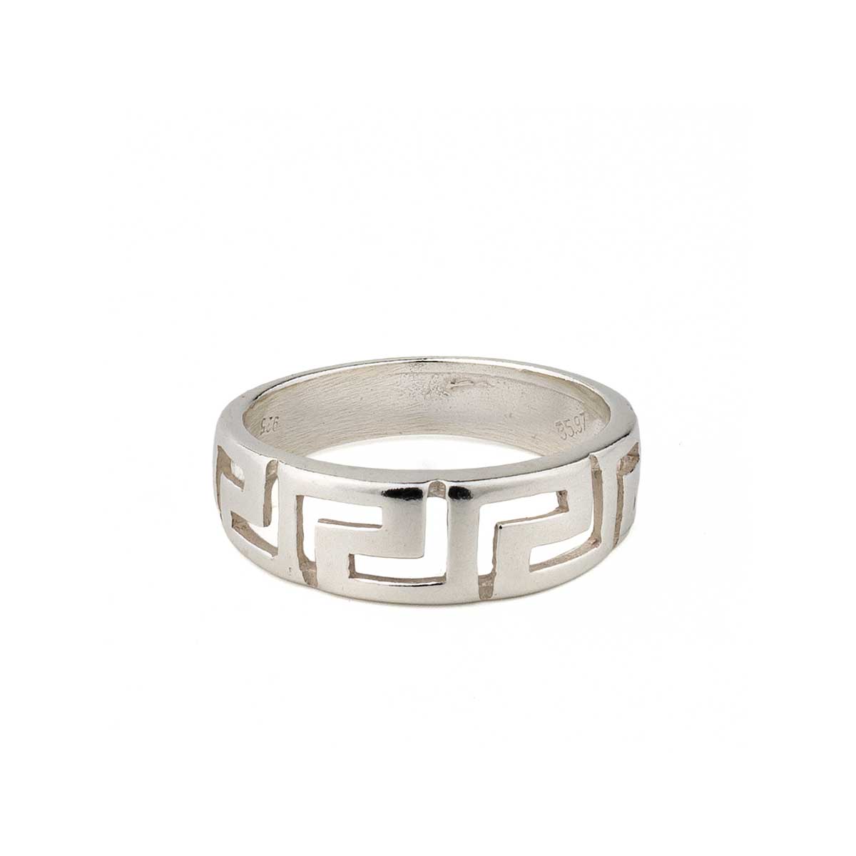 Greca Ring in 925 Sterling Silver Inspired by Greece