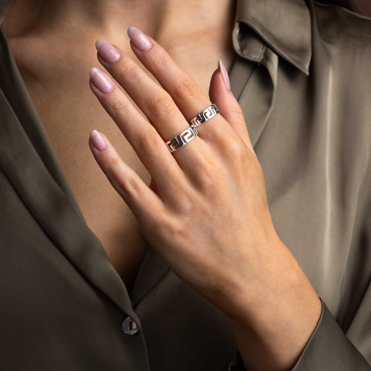 Greca Ring in 925 Sterling Silver
