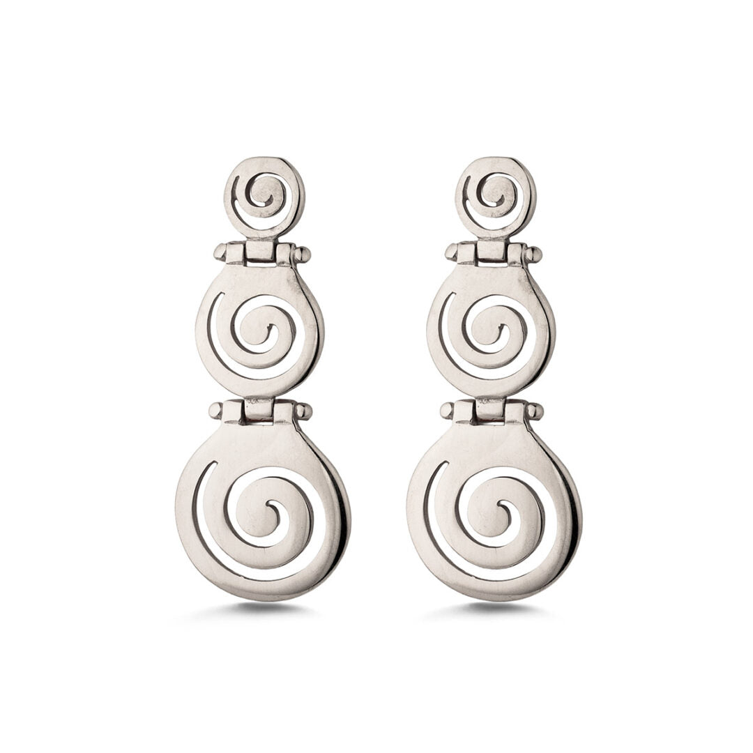 Sterling Silver 925 Spiral Drop Earrings