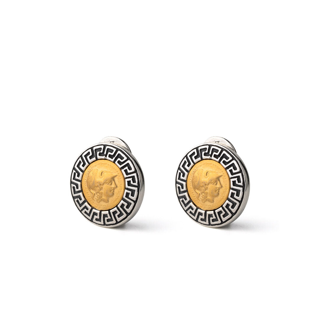 Athena Meander Clip On Earrings - Sterling Silver 925