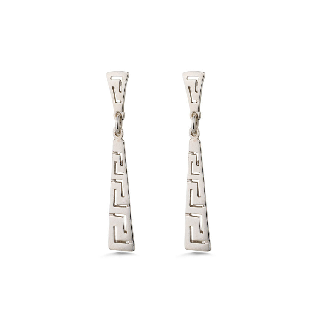 Meander Drop Earrings - Sterling Silver 925