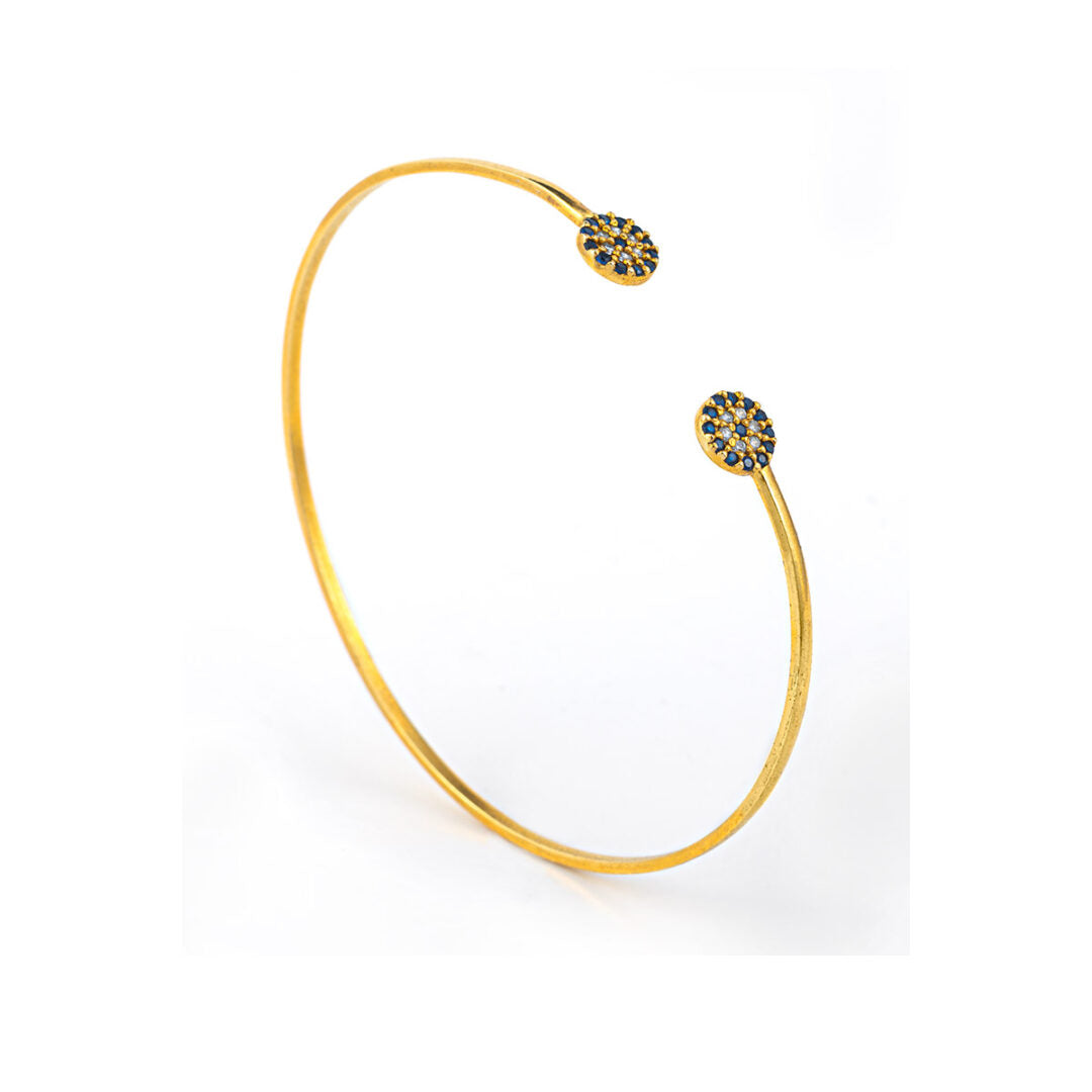 Evil Eye Bracelet with Zircons - Sterling Silver and Gold Plated