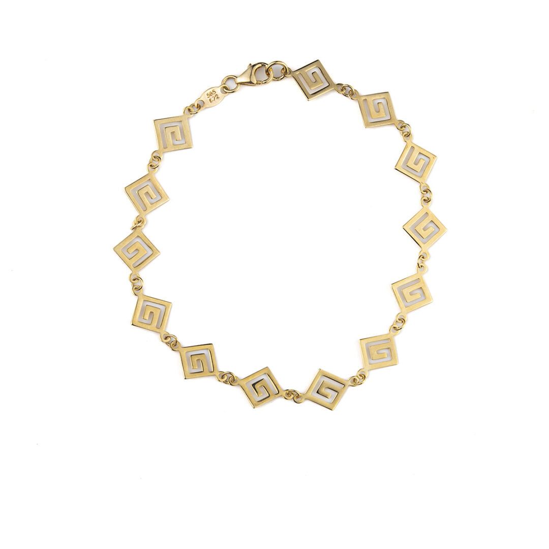 Greek Key Bracelet in Gold