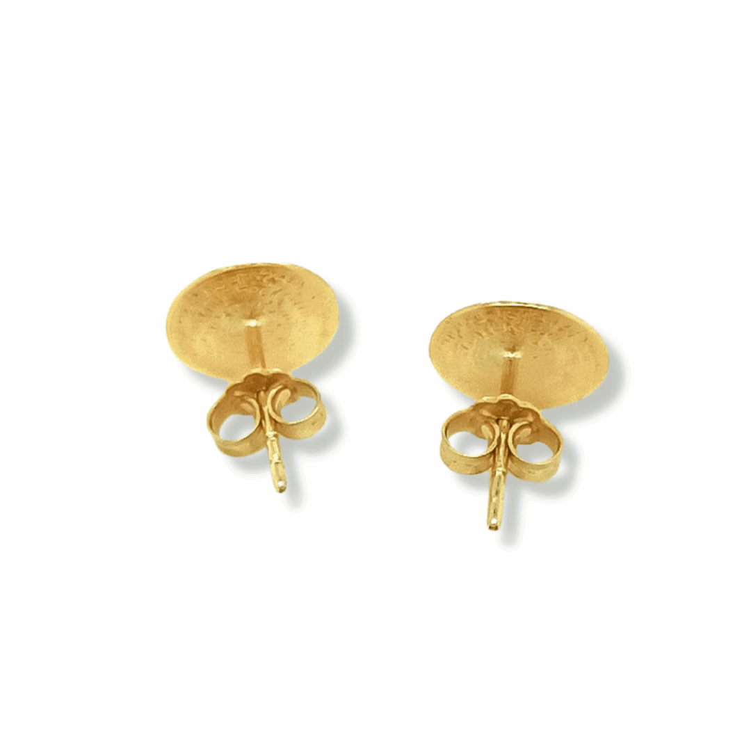 14K Gold Phaistos Disk Stud Earrings