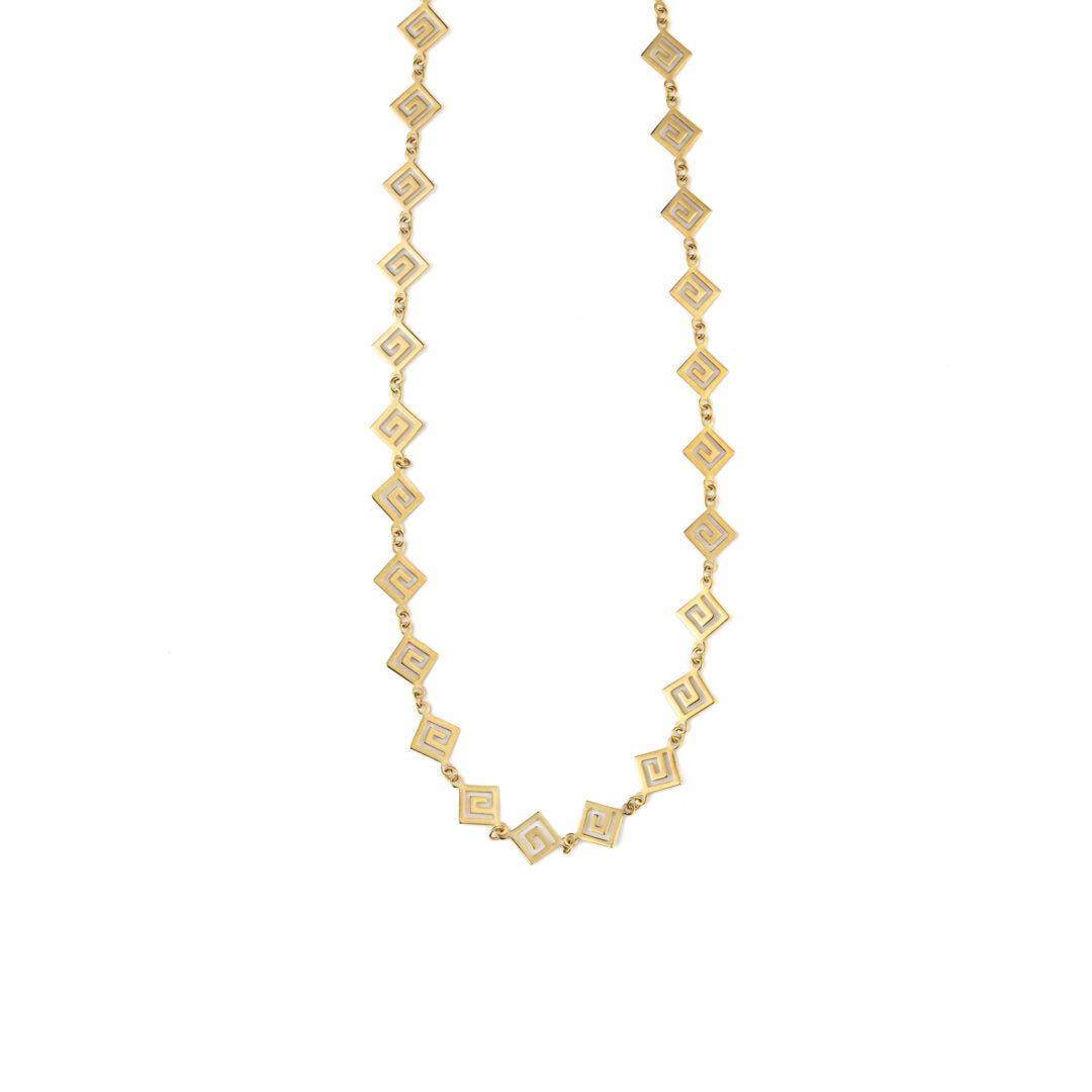 Greek Key Necklace - 14K Gold